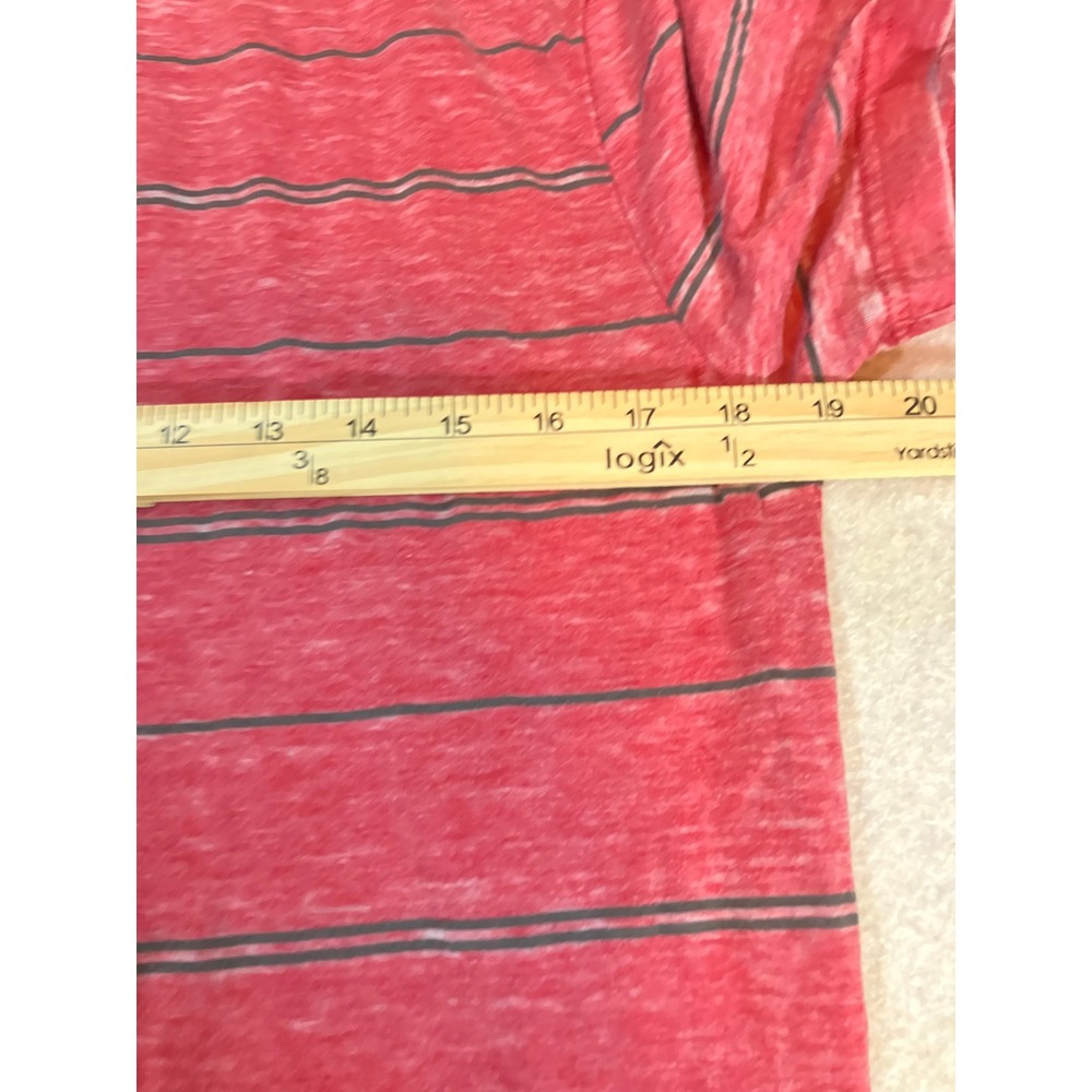 Surplus Mens Size Medium Striped Crewneck Short Sleeve T-Shirt Red Grey NWT - Picture 4 of 7